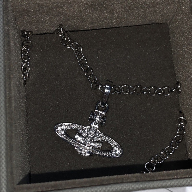 ส งต อ Vivienne Westwood Mini Bas Relief Necklace สร อย Orb ส Silver Shopee Thailand