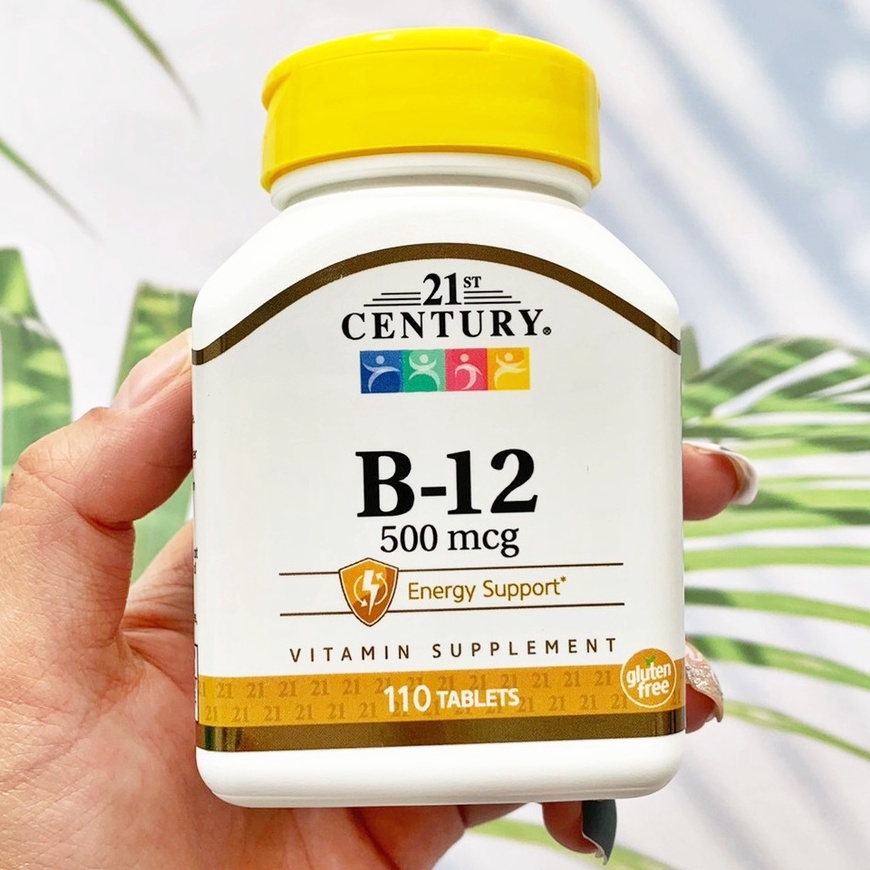 วิตามินบี 12 B-12, 500 mcg 110 Tablets (21st Century®) B12