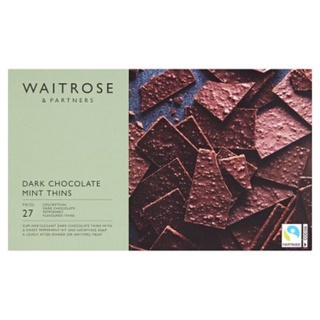 ช็อกโกแลตมิ้นต์แผ่น Waitrose Dark Chocolate Mint Thine 150g.