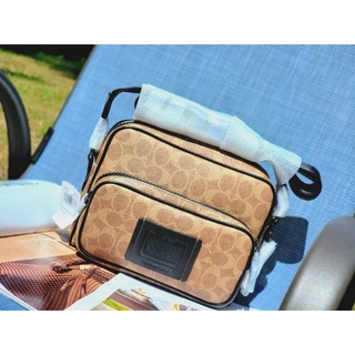 กระเป๋าสะพายชาย NEW COACH Mens Signature Canvas Academy Sport Crossbody