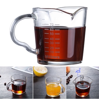 เทศกาลสงกรานต์ 70ml Glass Cup Ounce Cup With Scale Baking Measuring Cup for Home Kitchen