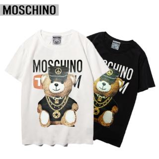 moschino เสื้อยืดแฟชั่นสําหรับ unisex ผ้าฝ้ายแขนสั้นทรงหลวมขนาดพลัส s - xxl