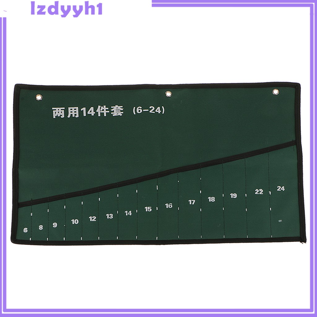 Joydiy 14-Pockets Spanner ประแจ Roll Up กระเป๋าเก็บเครื่องมือ Organizer Holder Case
