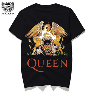 [S-5XL]Rocksir เสื้อยืดลําลอง ผ้าฝ้าย พิมพ์ลายวงร็อค QUEEN สไตล์สตรีท ฮิปสเตอร์ แฟชั่นสําหรับผู้ชาย