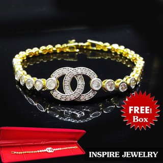 INSPIRE JEWELRY สร้อยข้อมือเพชรCZ  เพชรสวยเกรด AAA++   เพชรวิ้งเจิดจรัส , gold plated งานจิวเวลลี่ ราคาเบาๆ ยาว18cm