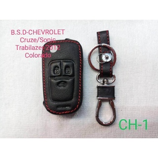 B.S.D ซองหนังสีดำใส่กุญแจรีโมท CHEVROLET Sonic/Cruze/Trabilazer2012/Colorado(CH1)