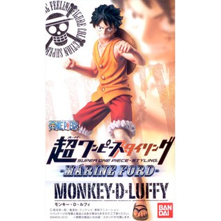 💥 [ มือหนึ่ง งานแท้ ญี่ปุ่น ] Super One Piece Styling Marine Ford Monkey D Luffy ลูฟี่ ขนาดกล่องสูง 6" วันพีช Onepiece