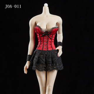 1/6 ชุดเดรส Corset แฟชั่นสําหรับสตรีเซ็กซี่สีแดง 12" Female PH TBL JO