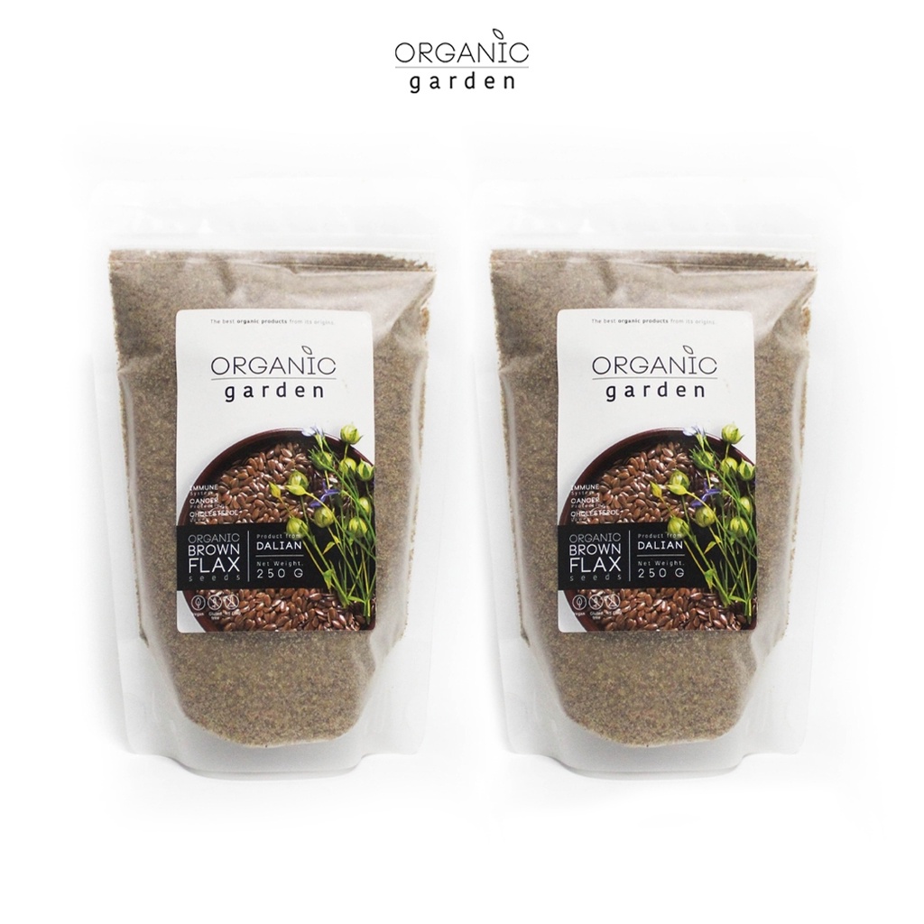 แฟล็กซ์สีน้ำตาล แบบบด250กรัม แพ็ค2ถุง : Brown Flax seeds (อาหารเสริมสำหรับเด็ก 6เดือนขึ้นไป)