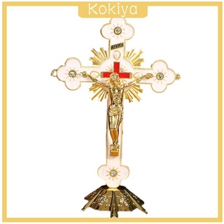 [KOKIYA] Religious Gifts Jesus Christ on Cross Statue Tabletop Crucifix Decor