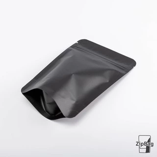 ถุงมีซิป หน้าใสหลังดำ ก้นตั้งได้ (100ใบ) Zipbag