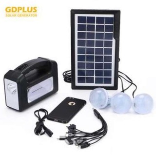 SOLAR LIGHTING SYSTEM GDPLUS รุ่น GD-7/8017ชาร์จไฟด้วยไฟบ้าน/USB หรือพลังงานแสงอาทิตย์ ผ่านแผงโซลาร์เซลล์ นาน 12-15 ชม