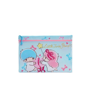 SANRIO ซองซิป F4 Little Twin Stars Heart สีเขียว แฟ้ม เครื่องเขียน