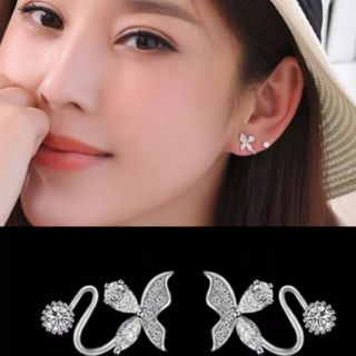 🇹🇭พร้อมส่งจากไทย💎ต่างหู เพชรcz เงินแท้ 92.5
รูปผีเสื้อ