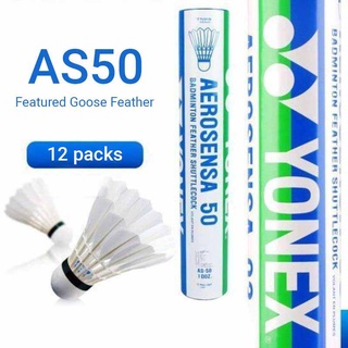 Yonex Badminton Shuttlecock AS50 Badminton balls 12pcs Goose Feather 77 Speed For Sport