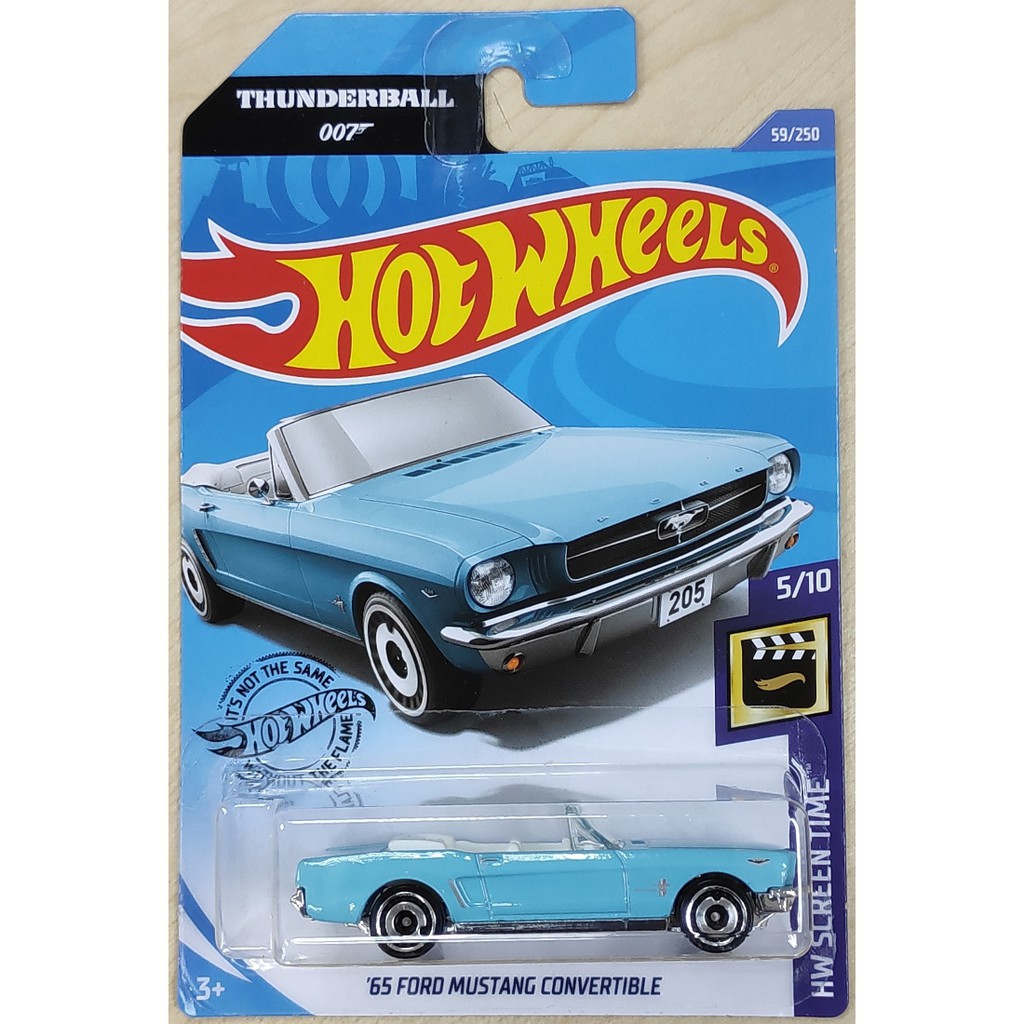 '65 FORD MUSTANG CONVERTIBLE  NEW ON CARD 2020 HOT WHEELS SCREEN TIME 5/10 #56