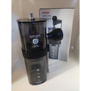 Hario เครื่องบดกาแฟญี่ปุ่น ที่บดกาแฟ  hario coffee mill smart G clear MSG-2-T เครื่องบดกาแฟมือหมุน พกพา พับเก็บได้