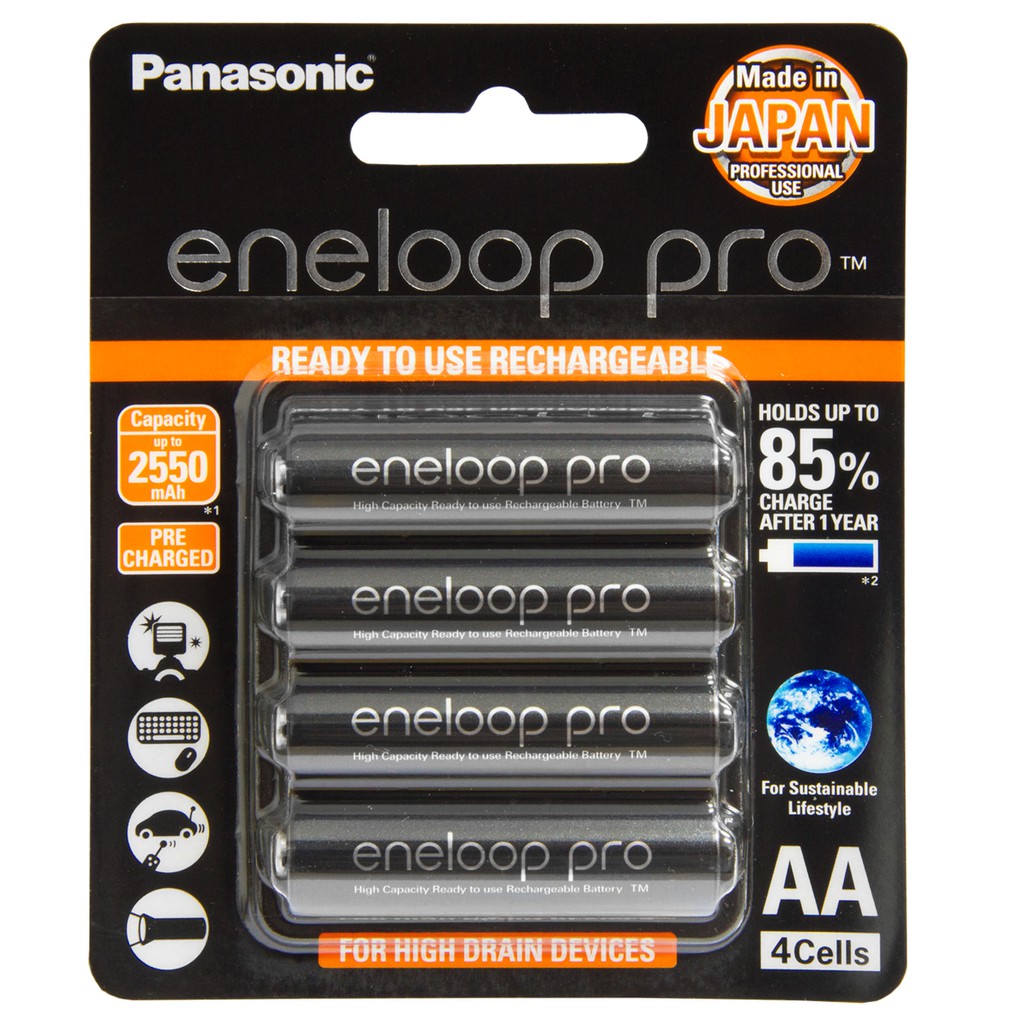 ถ่านชาร์จ Panasonic Eneloop Pro AA 2550mAh แพ็ค 4 ก้อน