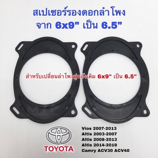 ฐานรองลำโพง สเปเซอร์รองลำโพง TOYOTA สำหรับลำโพงคู่หลัง จากเดิม 6x9” แปลงเป็น 6.5” พลาสติกหนา ทนทาน แข็งแรง ราคาต่อคู่