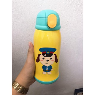 Qualty animal water bottle กระบอกน้ำแสตนเลส หูจับคู่ฝากระดก ฝาล็อคได้ ความจุ 300 ml พร้อมหลอดดูดในตัว เก็บความเย็น ร้อน