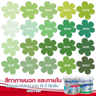 CAPTAIN พาราชิลด์ เฟรชชี่คลีน สีเขียว สีทาภายนอก ภายใน ขนาด 1L สีเกรดสูงทนทาน 15 ปี กึ่งเงา สีกันร้อน