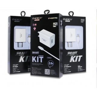 อแดปเตอร์+สายชาร์จ ENERGY USB 2.4A ชาร์จเร็ว สำหรับ Micro / iP / Type-C