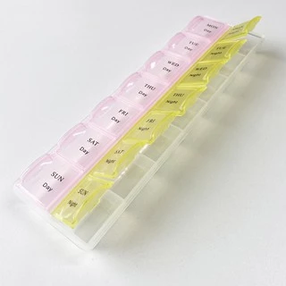 ตลับใส่ยา 7วัน 14ช่อง กล่องใส่ยา คละสี