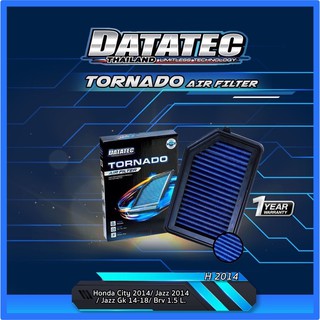 กรองอากาศผ้า Datatec Tornado รุ่น Honda Jazz, City 1.5L ปี 2014-2019, Brv 1.5L ปี 2015-2020 แผ่นกรองอากาศ ไส้กรองอากาศ ก