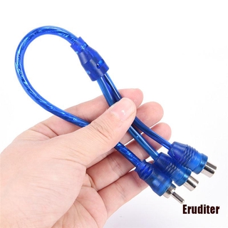 Eruditer Rca อะแดปเตอร์แยกสายเคเบิ้ลเสียง "Y" 1 Male To 2 Female Audio