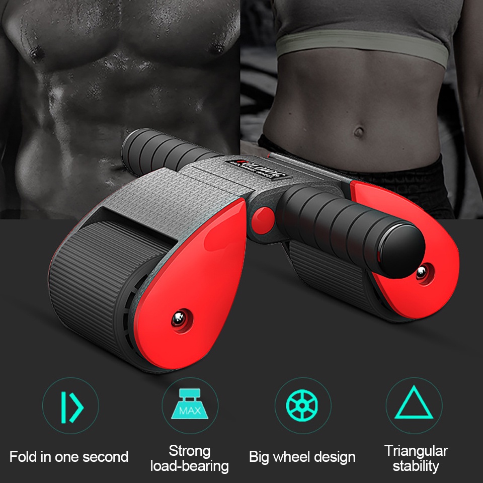 ล้อหน้าท้องKoKossi Folding Abdominal Wheel Men Women Home Gym