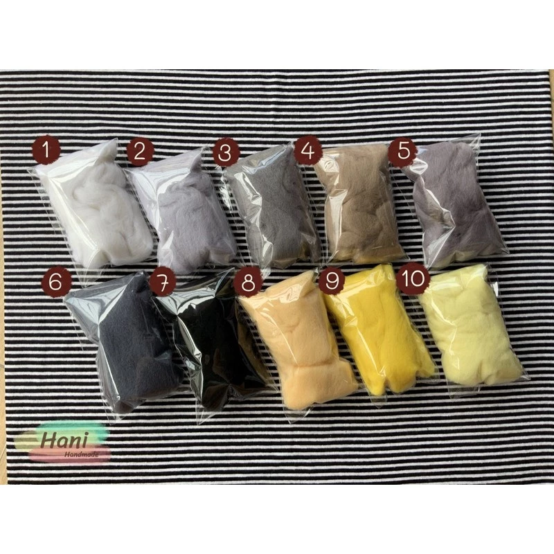 ใยขนแกะ ขนาด 10 กรัม ตะกร้า 1 พร้อมส่ง