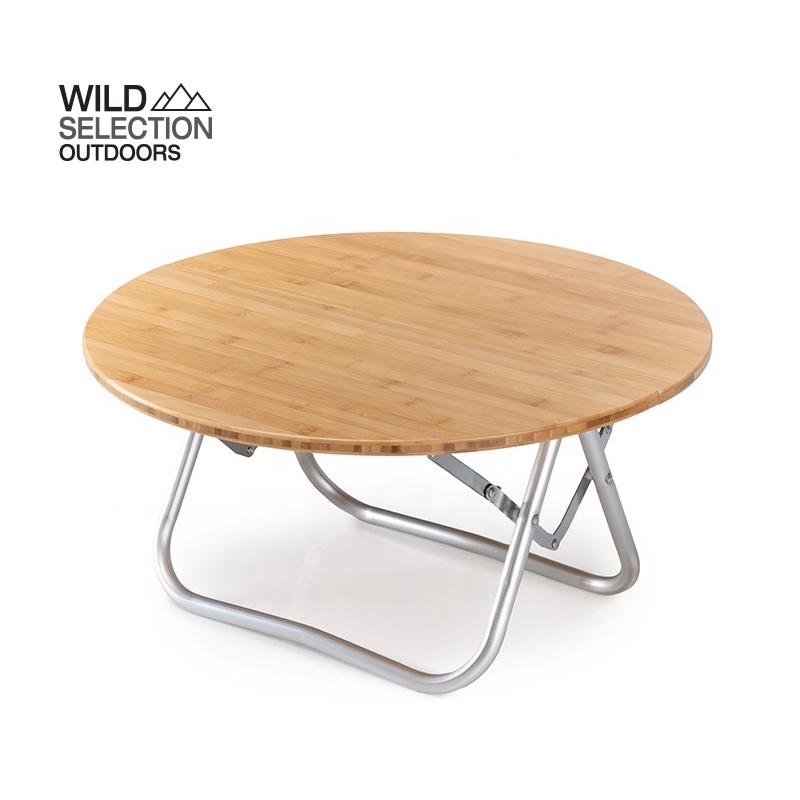 Naturehike  โต๊ะแคมป์ปิ้ง Wooden Bamboo Table Round Foldable Table NH19JJ003
