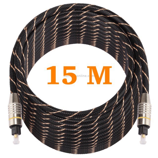ลดราคา สายเสียง 15M Digital Optical Audio Cable AUX Cables Fiber Toslink Converter for FOR DVD/TV/Computer ยาว 15เมตร - intl #สินค้าเพิ่มเติม สายต่อจอ Monitor แปรงไฟฟ้า สายpower ac สาย HDMI
