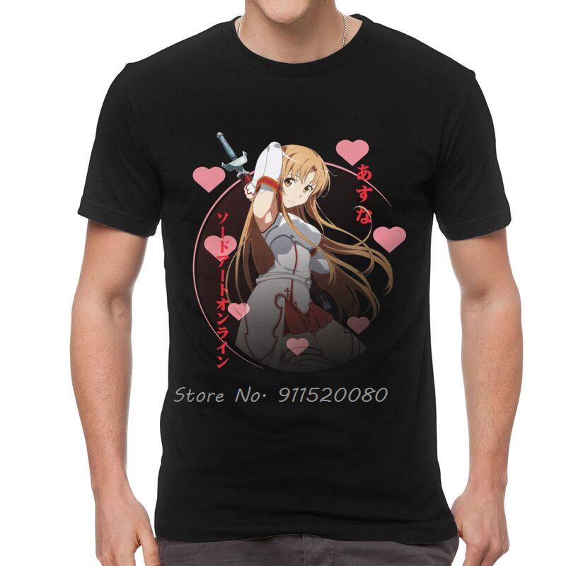 卐§卍เสื้อยืด ผ้าฝ้าย พิมพ์ลายอนิเมะ Sword Art Online Yuuki Asuna Kirito แฟชั่นสําหรับผู้ชาย