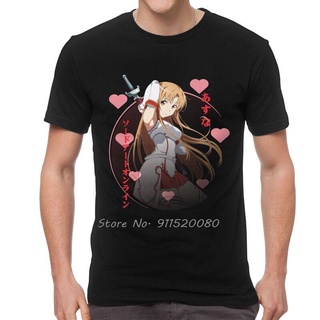 ㏘㏂※เสื้อยืด ผ้าฝ้าย พิมพ์ลายอนิเมะ Sword Art Online Yuuki Asuna Kirito แฟชั่นสําหรับผู้ชาย