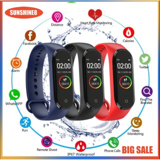 M4 Smart Watch Band นาฬิกาวัดชีพจร ความดัน ระดับออกซิเจนในเลือดนับก้าว Smartband M4 Fitness Tracker