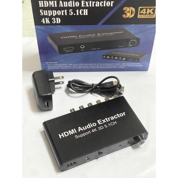 4K HDMI Audio Extractor ถอดรหัสโคแอกเชียล RCA AC3/DST ถึง5.1แอมพลิฟายเออร์อะนาล็อก Converter 5.1CH 3D For PS4 DVD Player