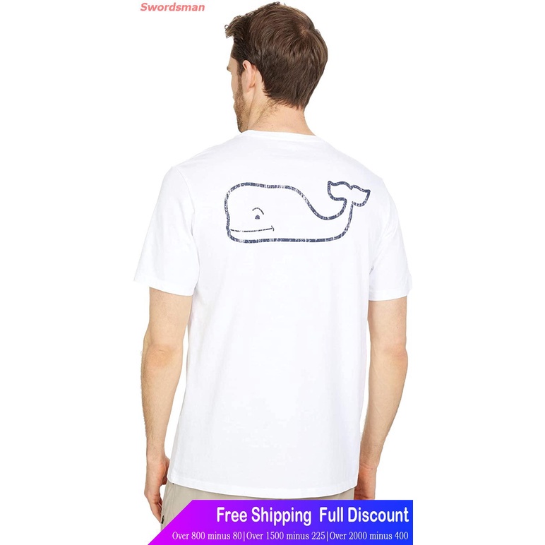 #ถูกสุด Swordsman เสื้อยืดยอดนิยม Vineyard Vines Men's Short Sleeve Vintage Whale Pocket T-Shirt Men