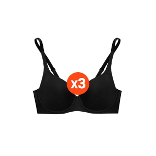 Sabina ซาบีน่า เสื้อชั้นใน (Set 3 ชิ้น) (มีโครง) Seamless Fit รุ่น Perfect Bra รหัส SBXD4203BK สีดำ