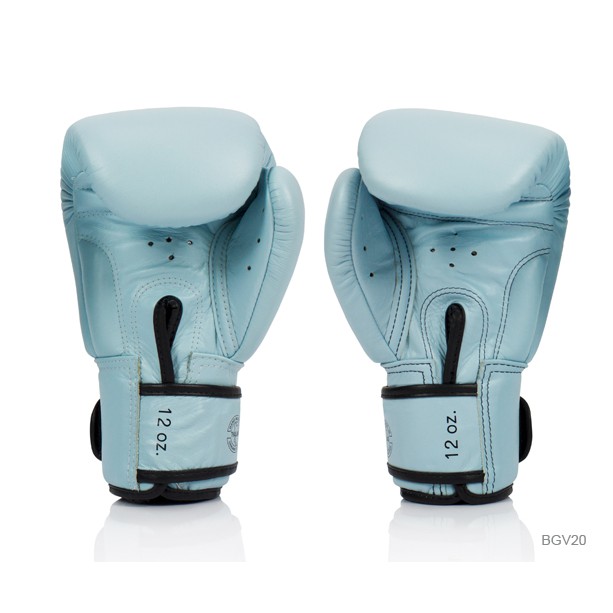 Fairtex Boxing gloves BGV-20 Pastel Light Blue ( 8,10,12,14 oz.)  นวมซ้อม แฟร์แท็กซ์ สีฟ้า ทำจากหนังแท้จากโรงงาน