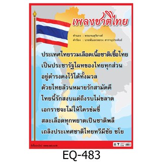 เพลงชาติ EQ-483 สื่อโปสเตอร์ภาพ กระดาษ หุ้มพลาสติก