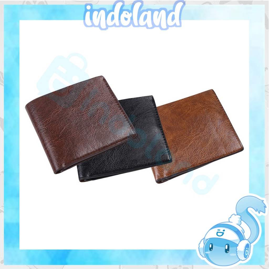 INDOLAND D010 กระเป๋าสตางค์ผู้ชาย PU หนัง CLUTCH พับ Buluo รุ่นสั้นขายส่งนําเข้า