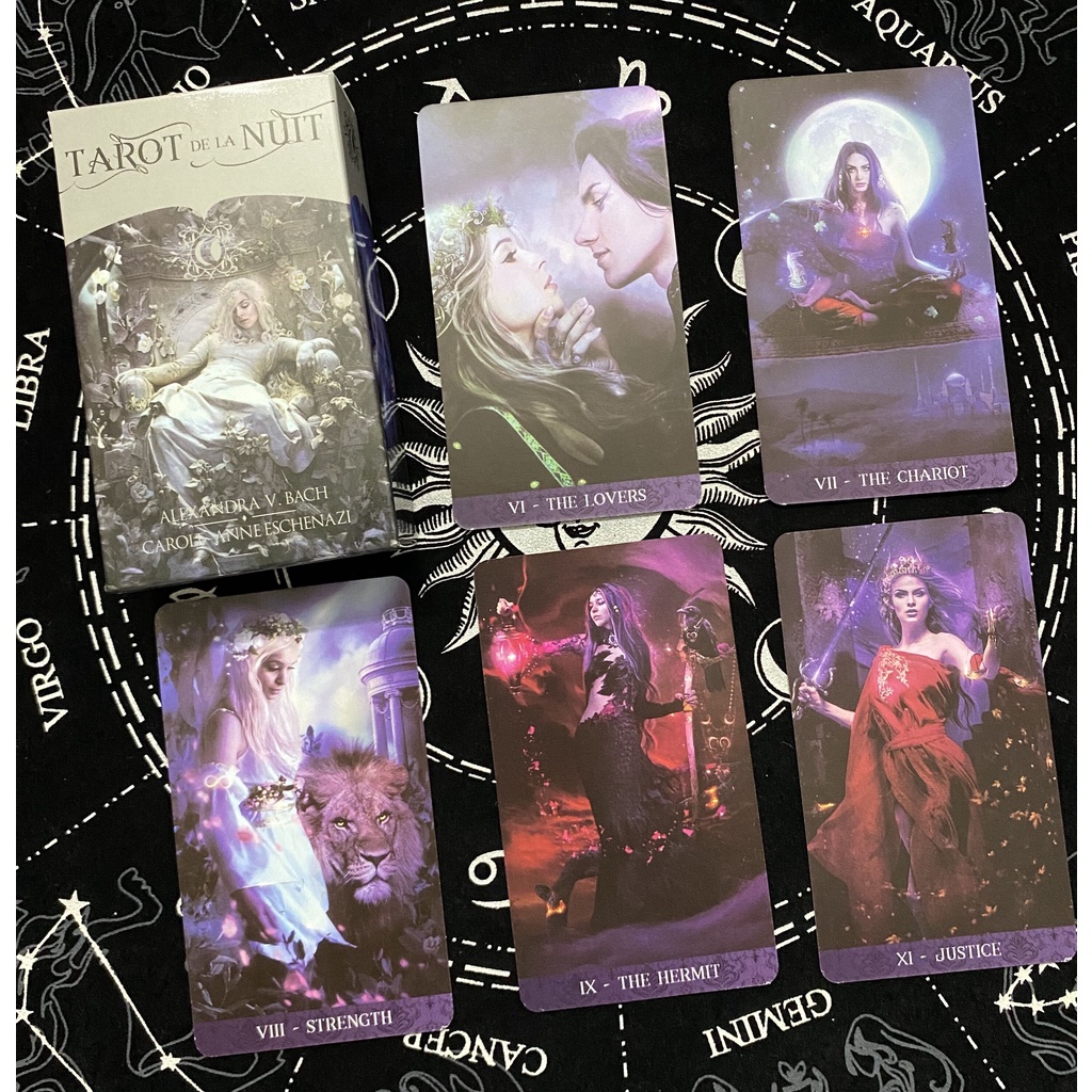 Tarot DE LA Nuit Tarot DE LA Nuit ภาษาอังกฤษเกมกระดานการ์ดที่กําหนดเอง