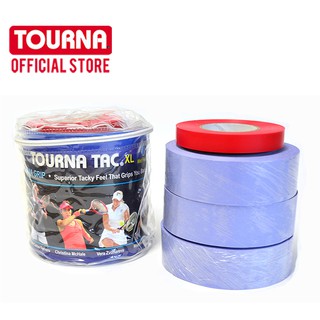 TOURNA TAC กริปเทปพันด้ามแบบหนึบ 30 XL grips per pouch TAC-30XLB บรรจุ 30 ชิ้น กริปไม้เทนนิส กริปไม้แบดมินตัน กอฟท์