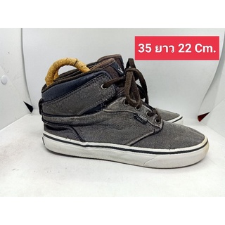 Vans 35 ยาว 22 Cm.รองเท้ามือสอง  ผ้าใบ แฟชั่น วินเทจ สายเซอร์