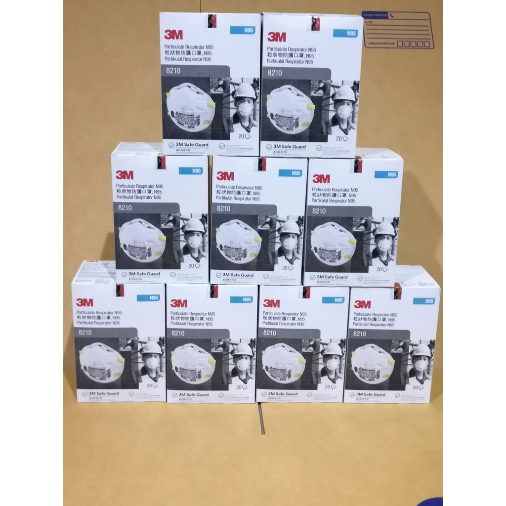 (buy>=2ea,760) หน้ากาก  n95 ชนิด คาดศรีษะ 3m 8210 มาตรฐาน NIOSH ป้องกัน 95% ป้องกันฝุ่น กันเชื้อโรค 
