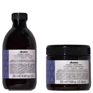 Davines Alchemic Shampoo Silver 280ml / Conditioner silver 250ml แชมพู ครีมนวด ม่วง