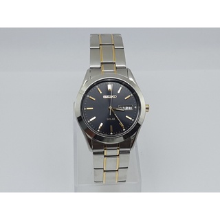 นาฬิกา SEIKO MENS SNE047 SOLAR BLACK/GOLD DIAL (สภาพดี)