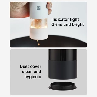 Huohou เครื่องบดพริกไทยเกลือไฟฟ้า 5 ระดับ มีไฟ LED 5 In 1 | Electric Pepper Salt Grinder with LED