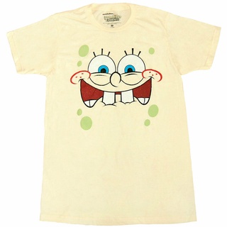 เสื้อยืดสีขาวเสื้อยืด พิมพ์ลาย Spongebob Squarepants Excited Face 2022 คุณภาพสูง สําหรับผู้ชายS-4XL